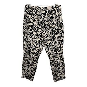 NWT Old Navy Black and White Floral Chinos